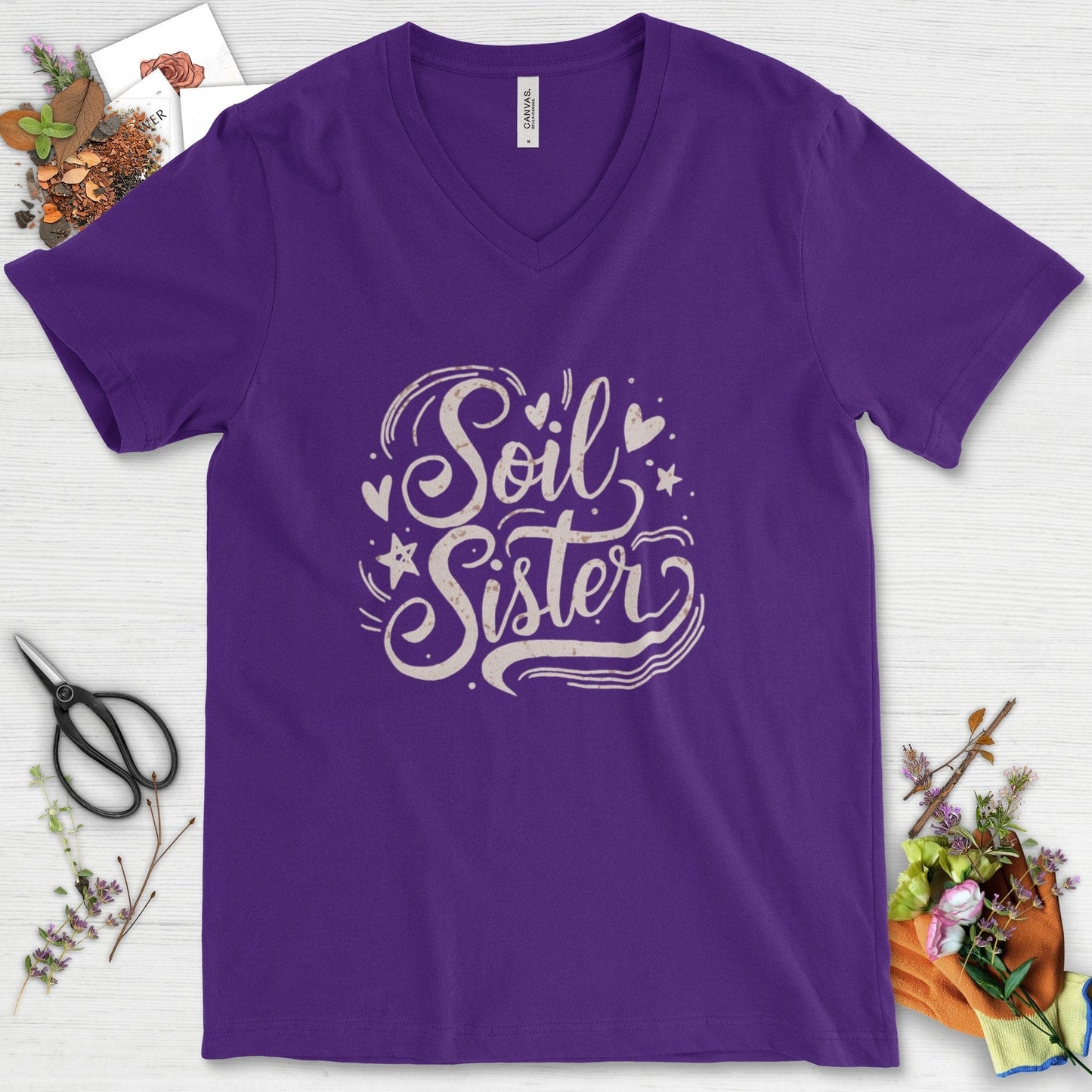 Soil Sister Garden V-Neck Team Purple / S T-Shirt