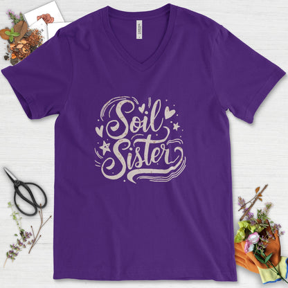 Soil Sister Garden V-Neck Team Purple / S T-Shirt