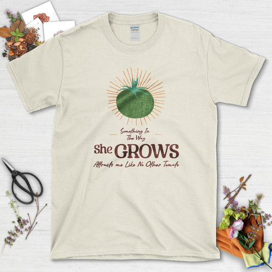 Something in the Way She Grows Tomato T-Shirt Natural / S Physical Item