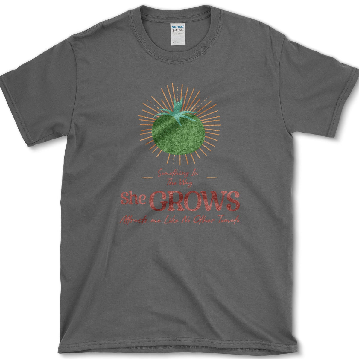 Something in the Way She Grows Tomato T-Shirt S / Dark Heather Essential Tees