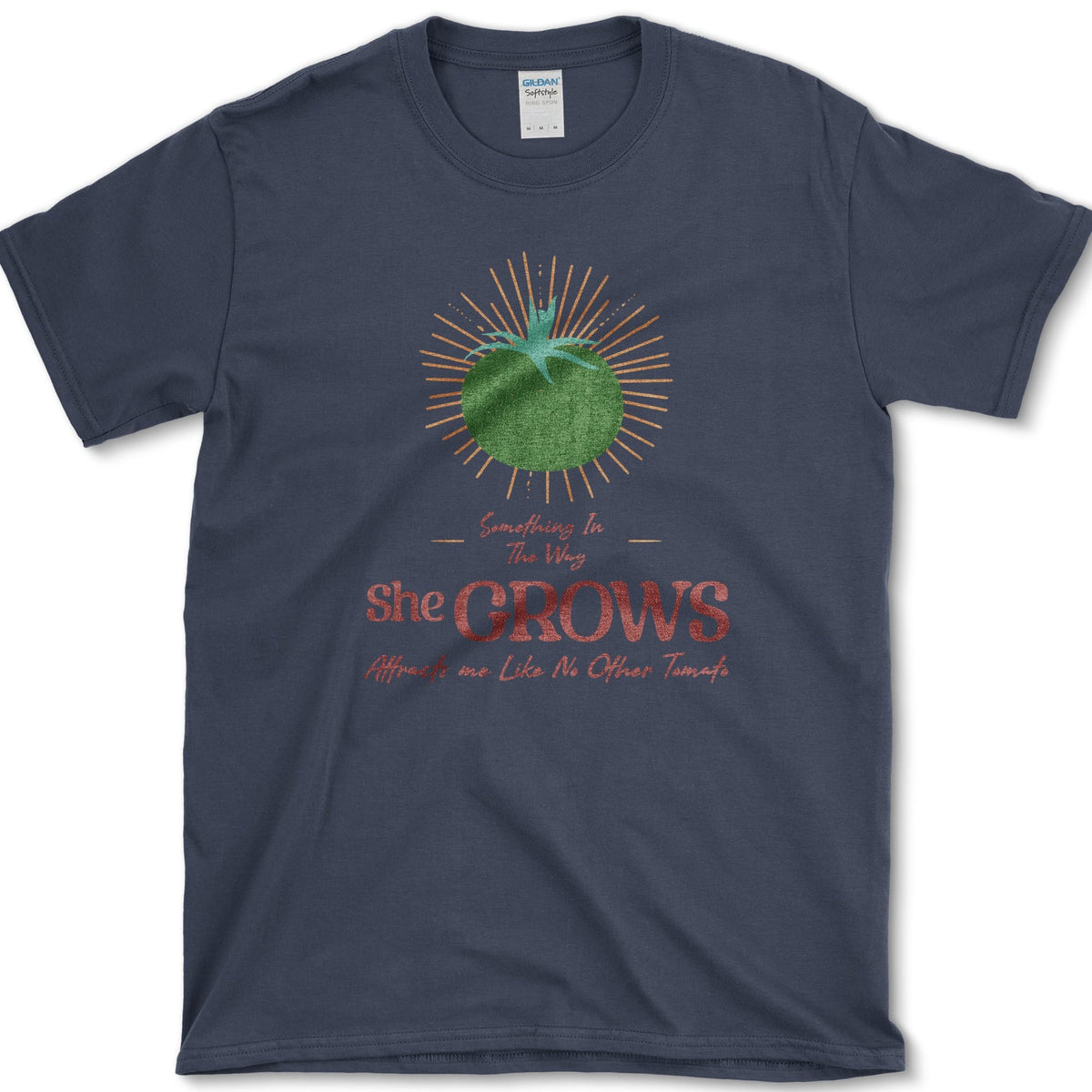 Something in the Way She Grows Tomato T-Shirt S / Navy Essential Tees