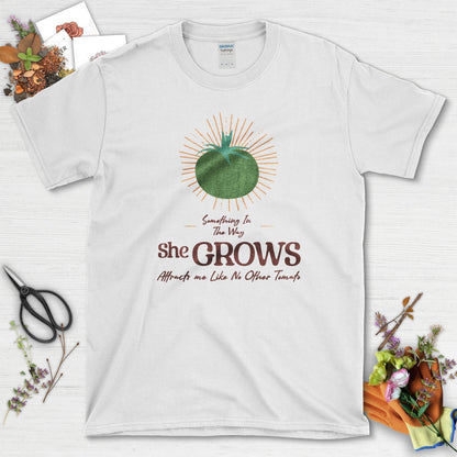 Something in the Way She Grows Tomato T-Shirt White / S Physical Item