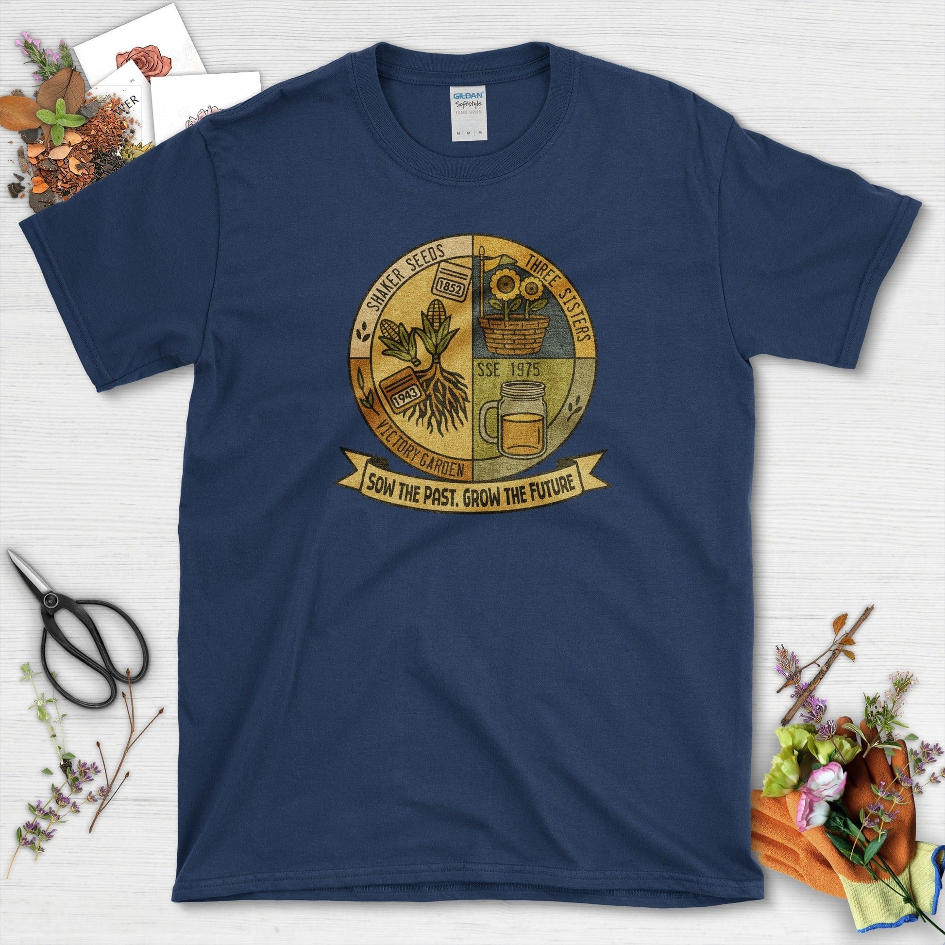 Sow the Past T-Shirt T-Shirts / S / Navy Physical Item