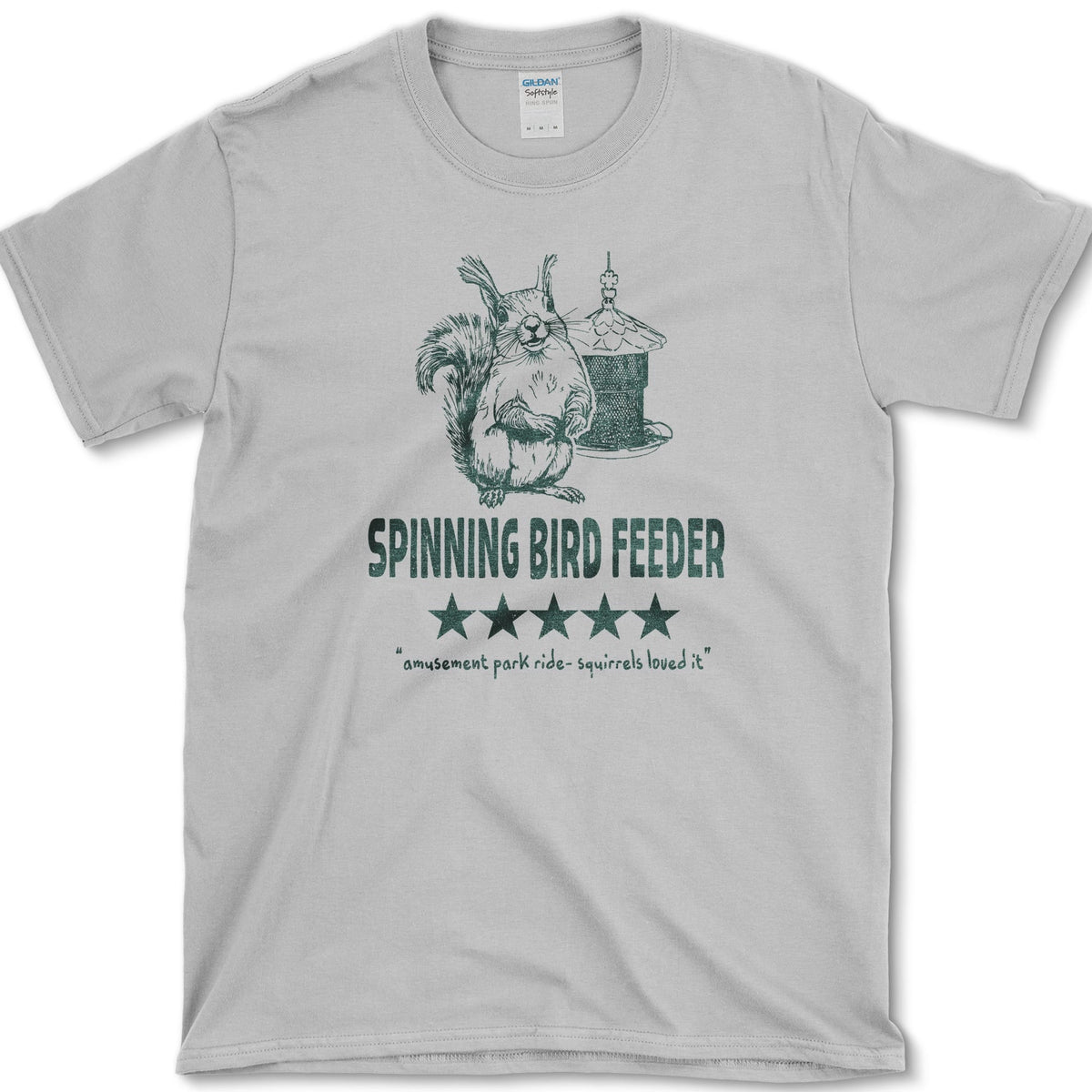 Spinning Bird Feeder Squirrel T-Shirt Sport Grey / S Essential Tees