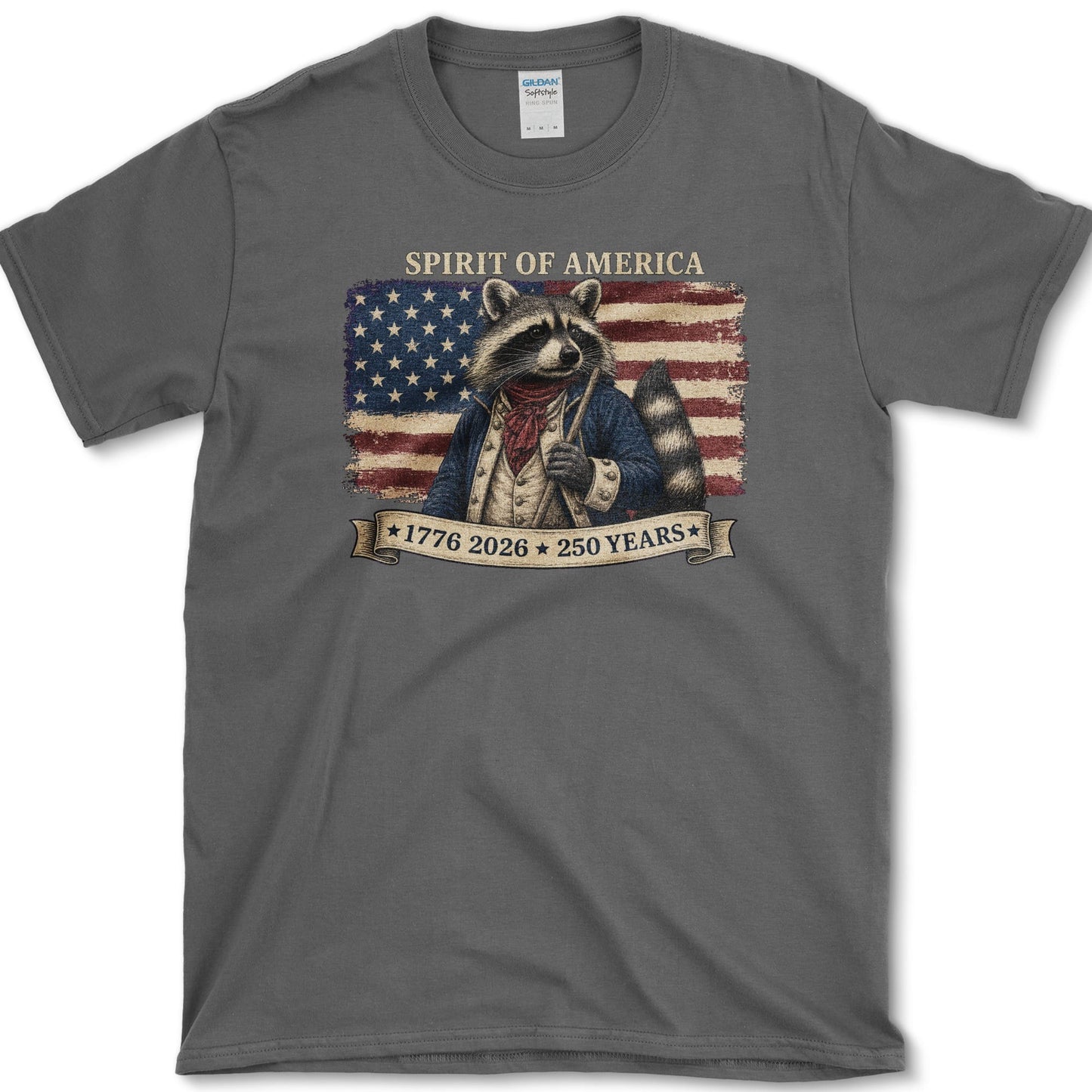 Spirit Of America Raccoon T-Shirt S / Dark Heather Essential Tees