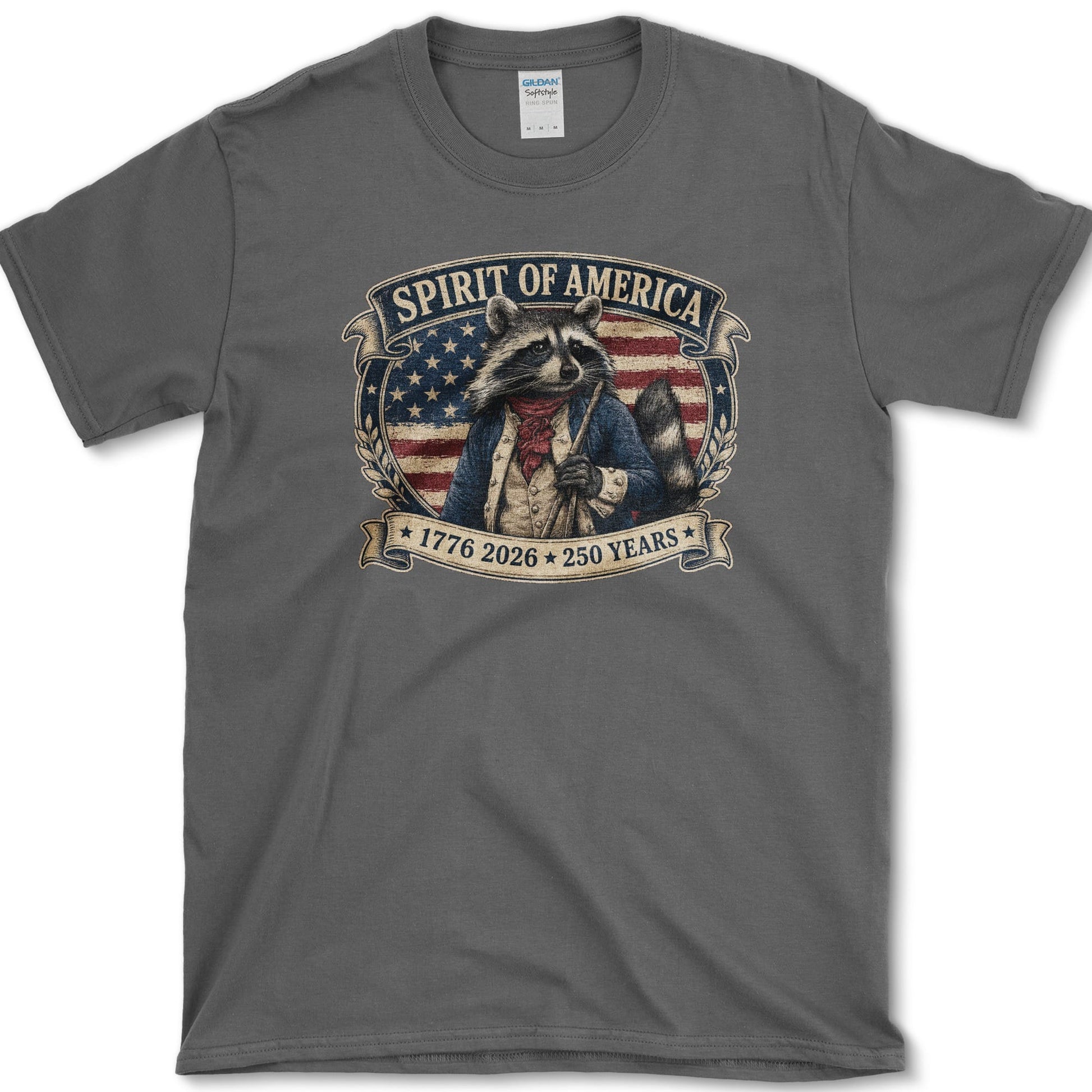 Spirit Of America Raccoon T-Shirt S / Dark Heather Essential Tees