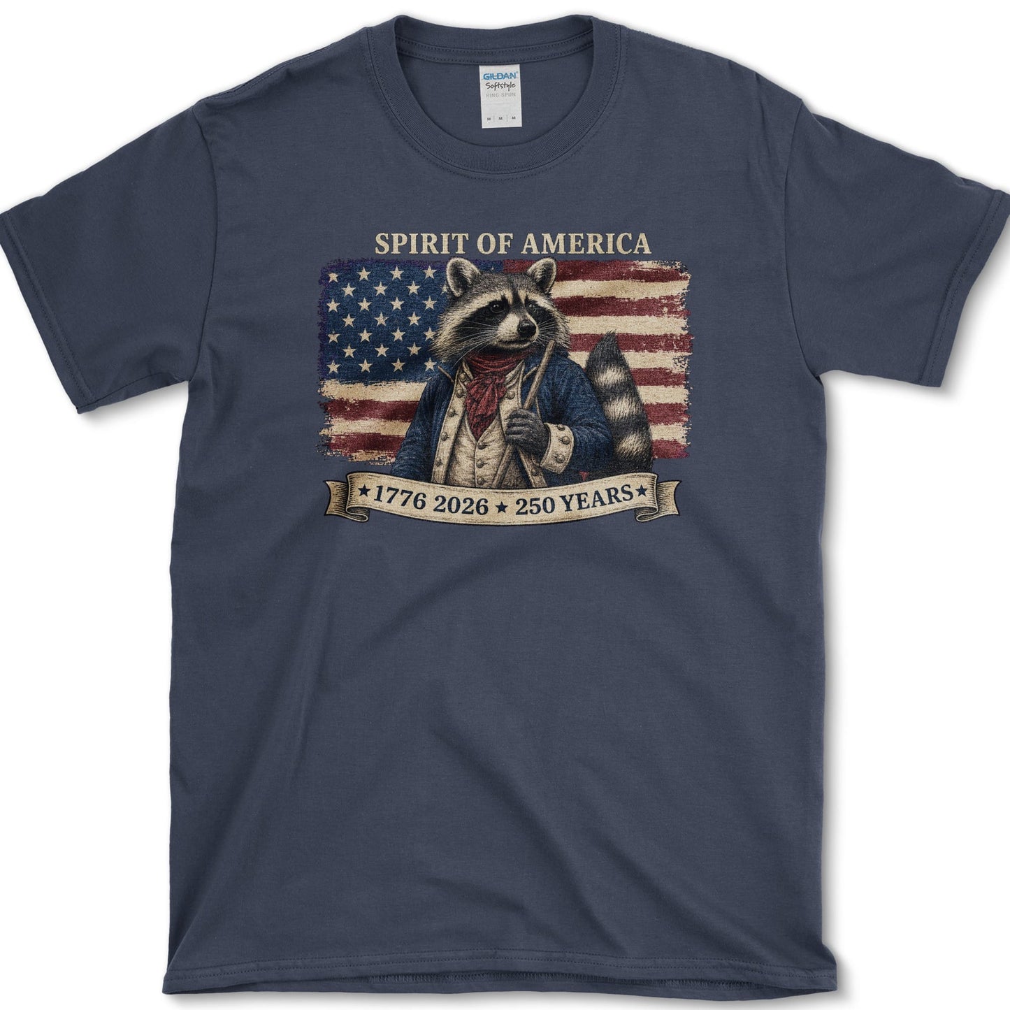 Spirit Of America Raccoon T-Shirt S / Navy Essential Tees