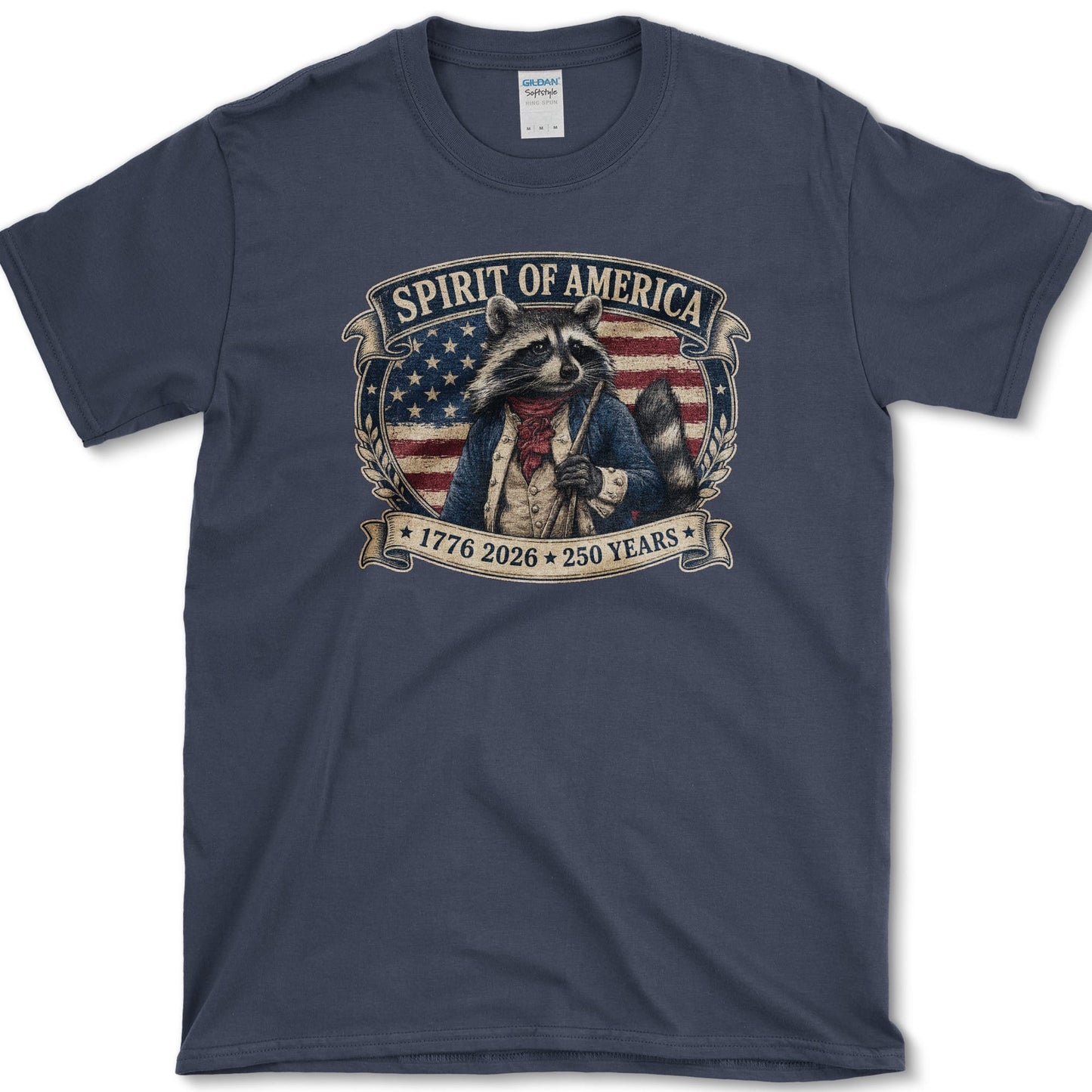 Spirit Of America Raccoon T-Shirt S / Navy Essential Tees