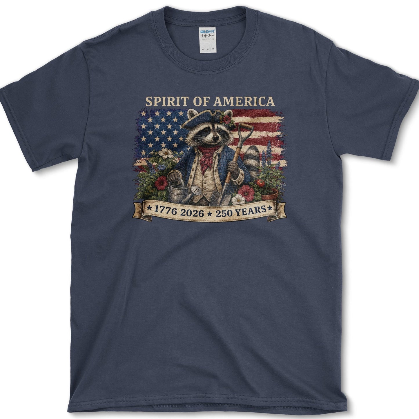 Spirit Of America Raccoon T-Shirt S / Navy Essential Tees