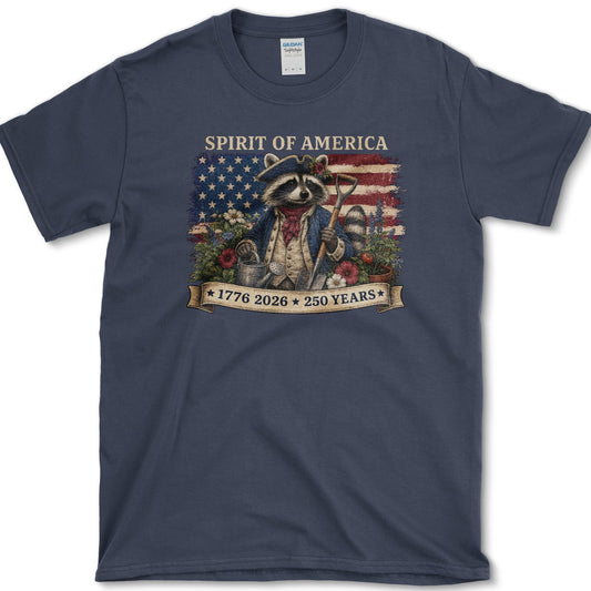 Spirit Of America Raccoon T-Shirt S / Navy Essential Tees