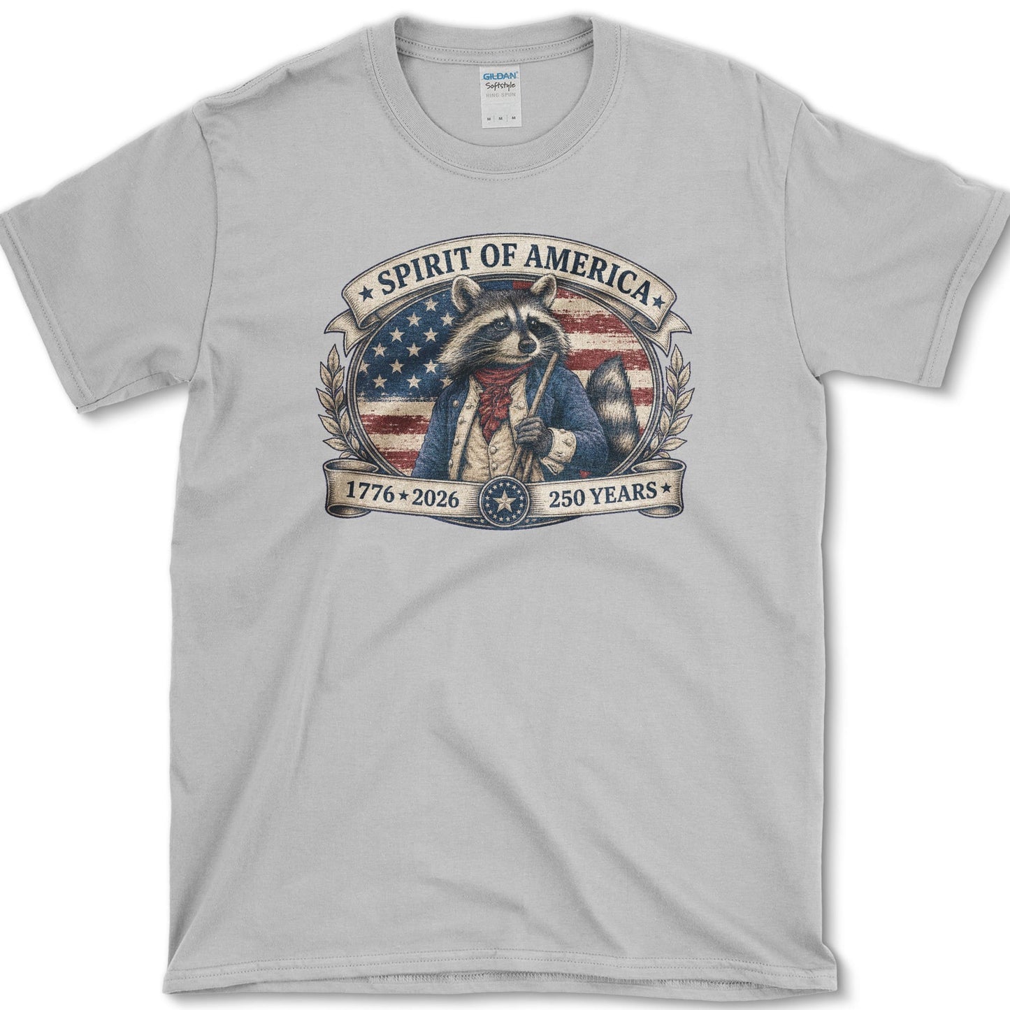 Spirit Of America Raccoon T-Shirt S / Sport Grey Essential Tees