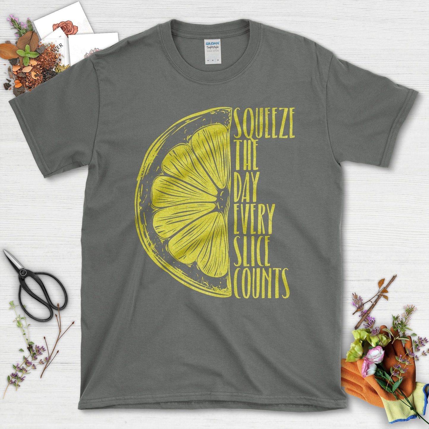 Squeeze the Day Every Slice Counts T-Shirt Charcoal / S T-Shirt