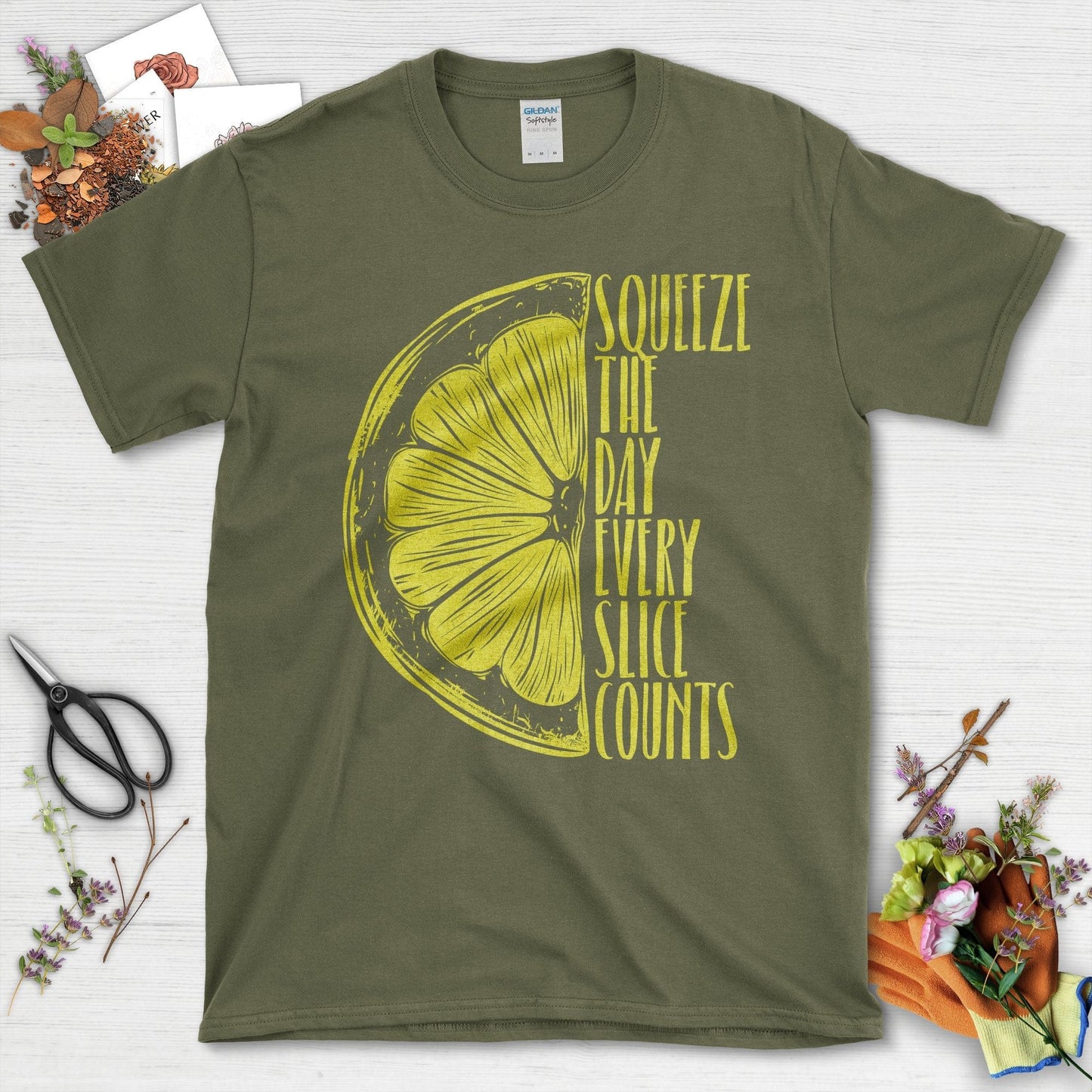 Squeeze the Day Every Slice Counts T-Shirt Military Green / S T-Shirt