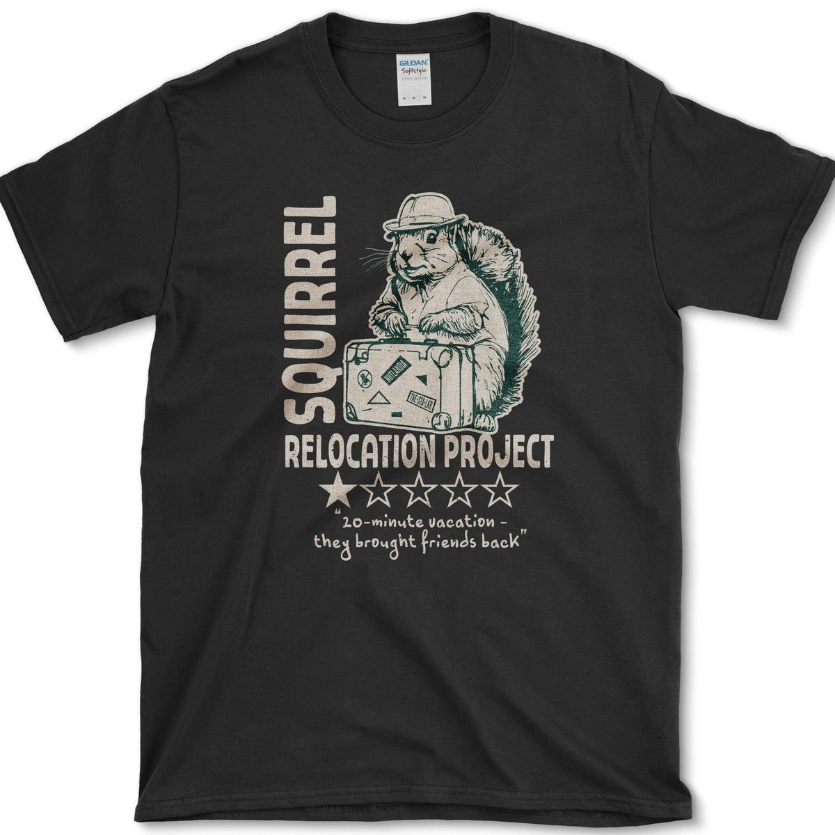 Squirrel Relocation Project T-Shirt Black / S Essential Tees