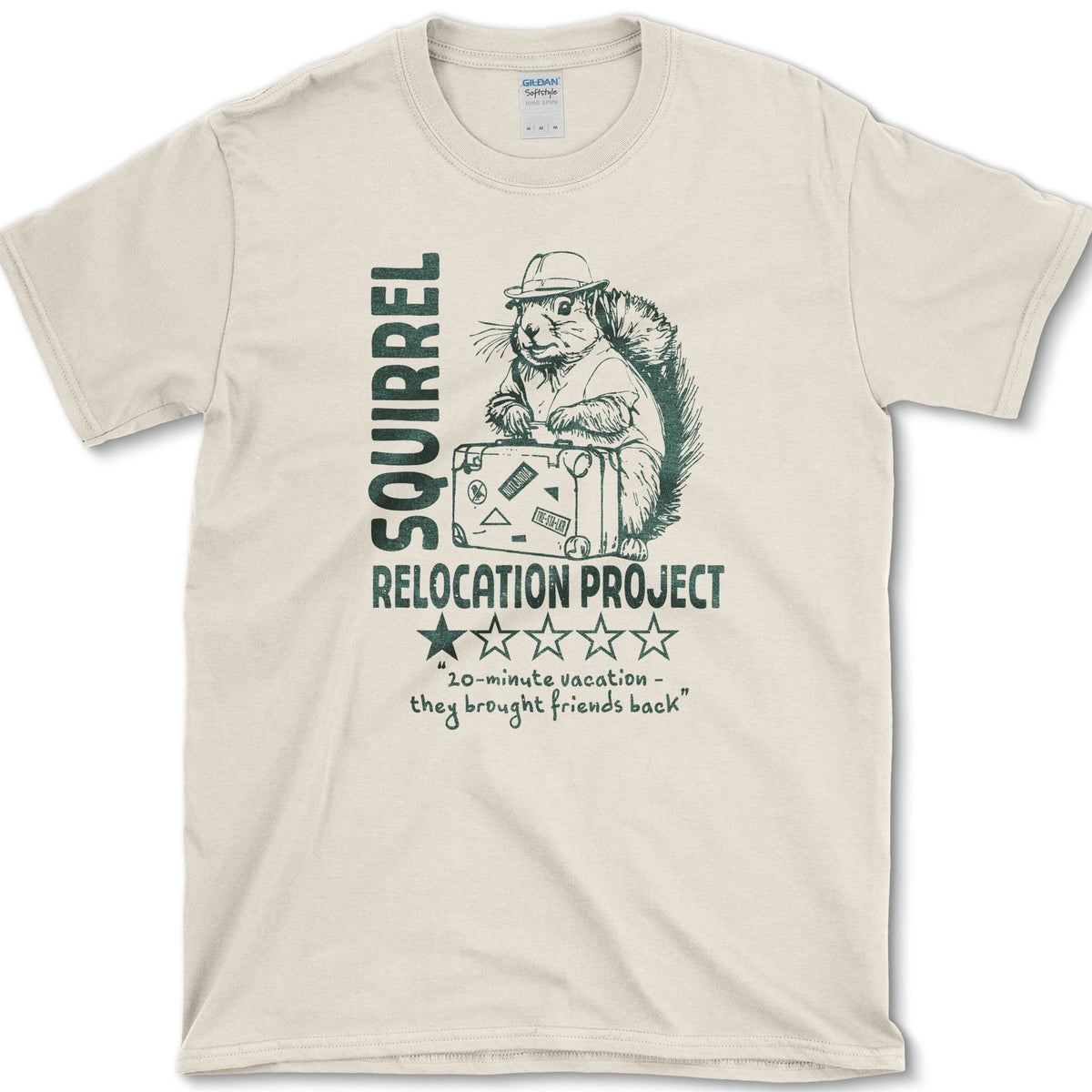 Squirrel Relocation Project T-Shirt Natural / S Essential Tees