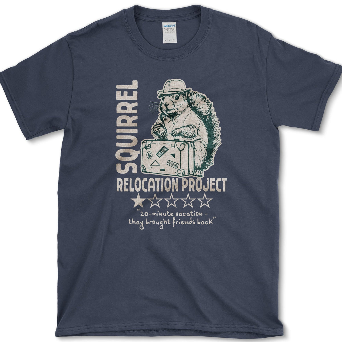 Squirrel Relocation Project T-Shirt Navy / S Essential Tees