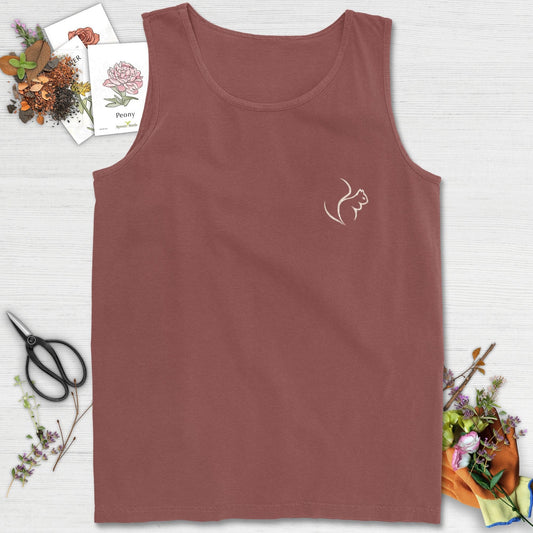 Squirrel Silhouette Comfort Colors® Tank Top Brick / S Physical Item