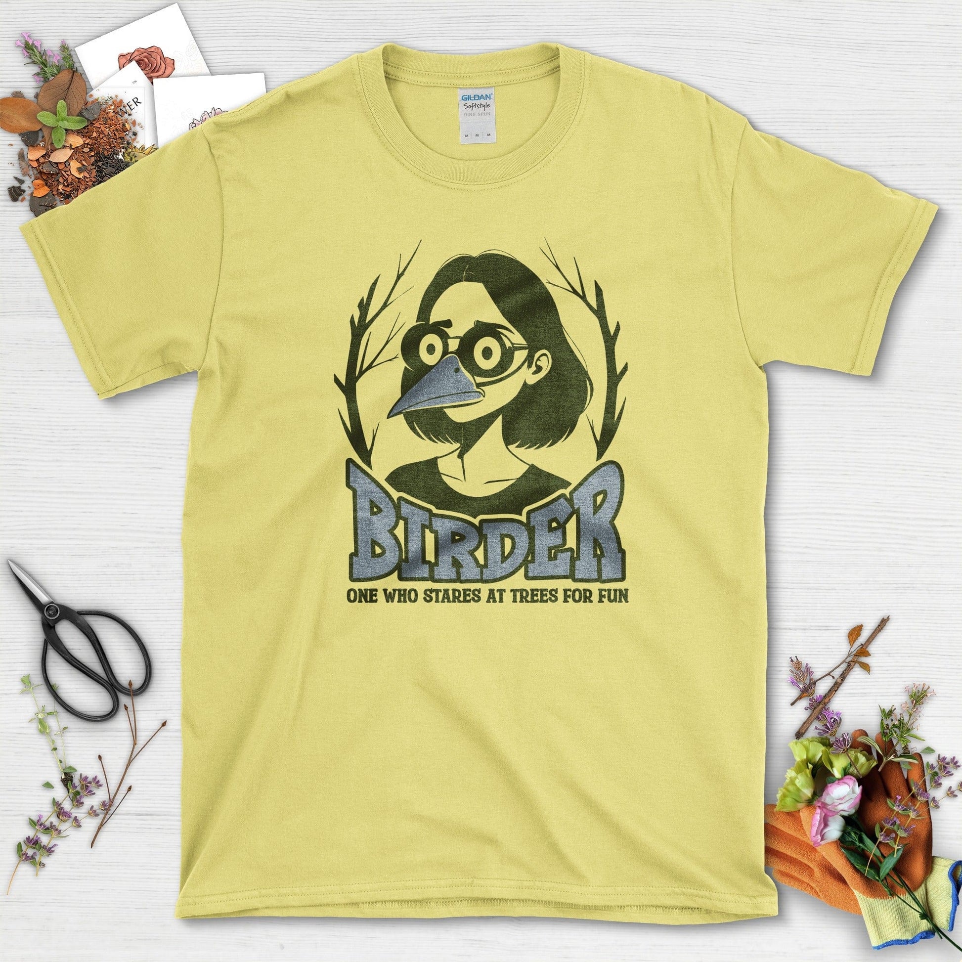 Stares Trees Bird Lover T-Shirt Cornsilk / S Physical Item