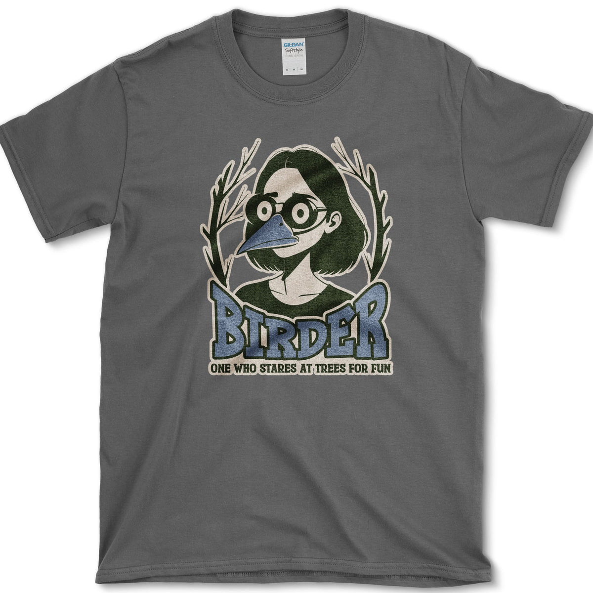 Stares Trees Bird Lover T-Shirt Dark Heather / S Essential Tees