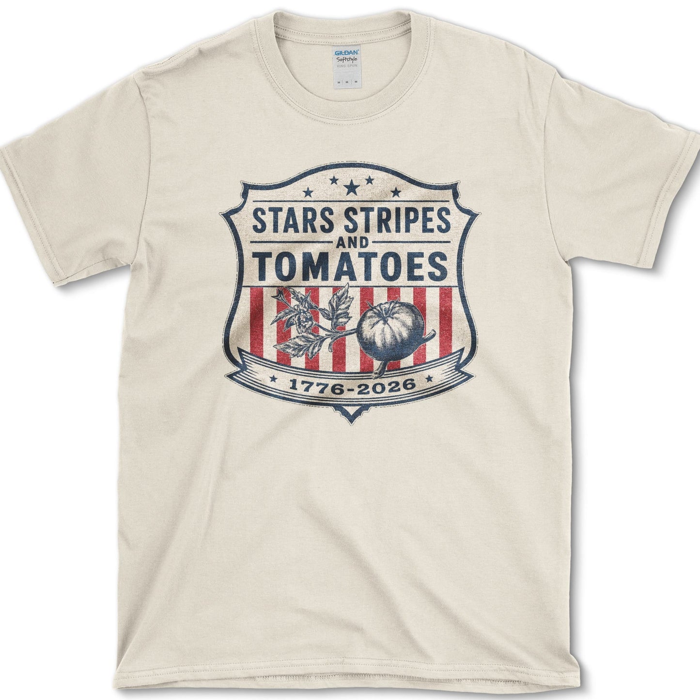 Stars Stripes Tomatoes T-Shirt S / Natural Essential Tees