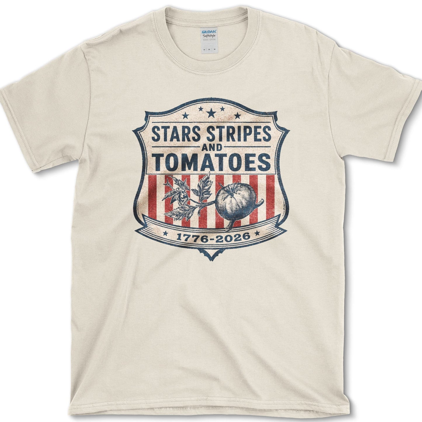 Stars Stripes Tomatoes T-Shirt S / Natural Essential Tees