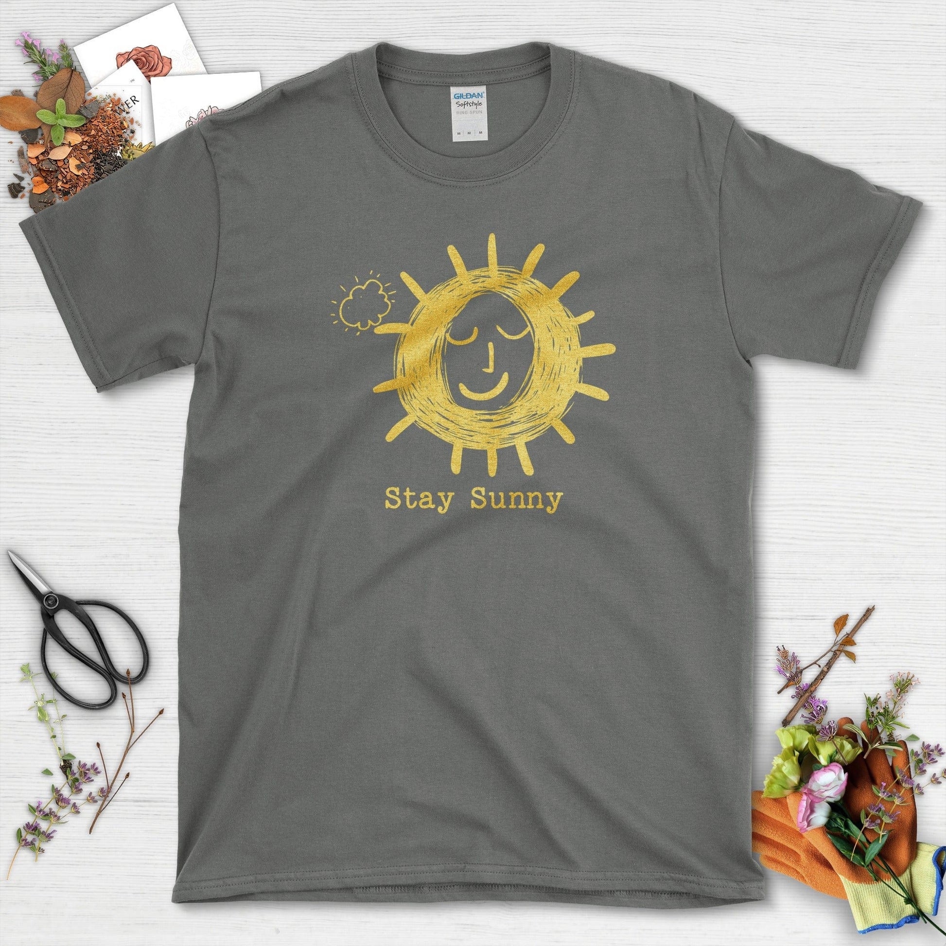Stay Sunny Sun & Cloud T-Shirt Charcoal / S T-Shirt