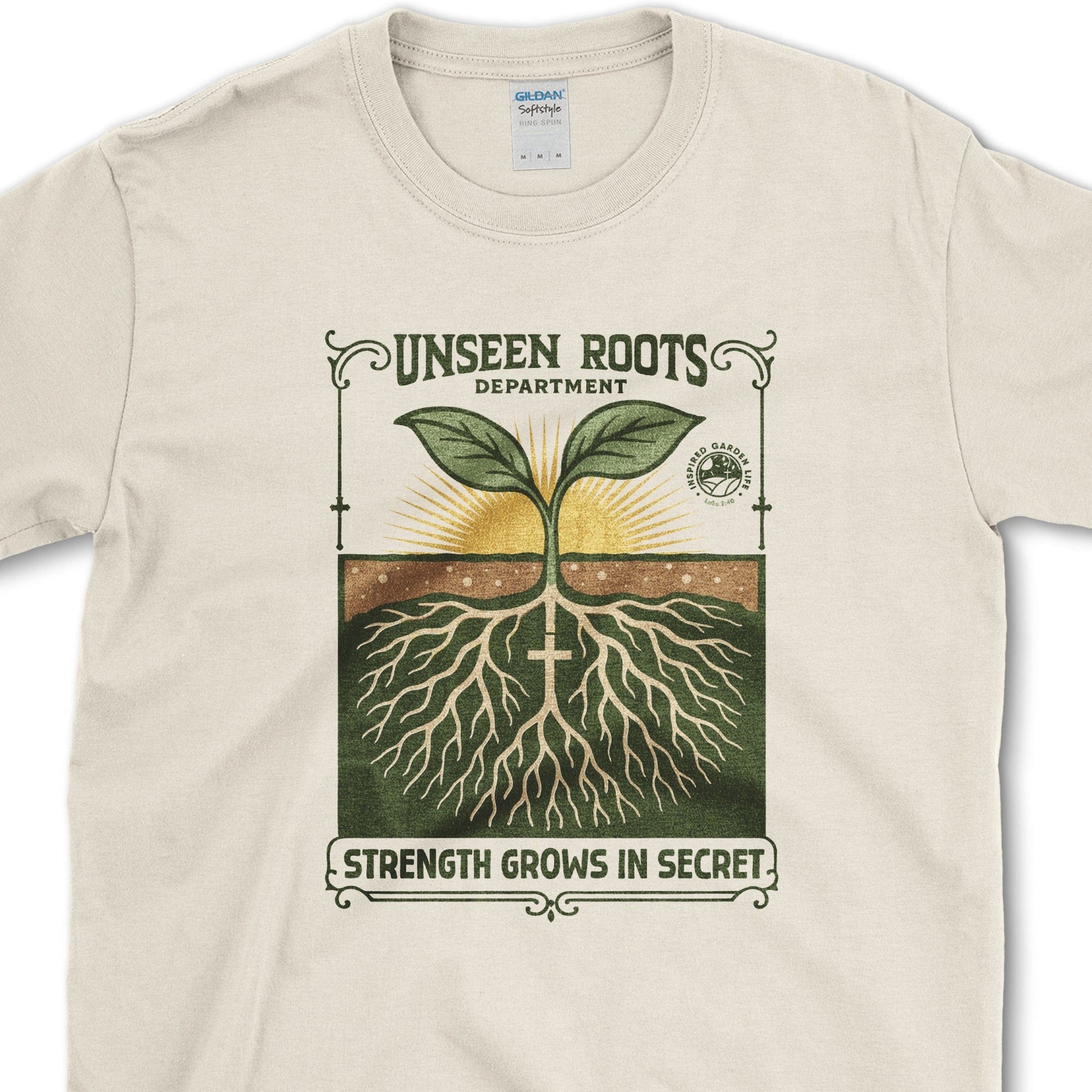 Strength Grows in Secret T-Shirt Essential Tees / S / Natural Physical Item