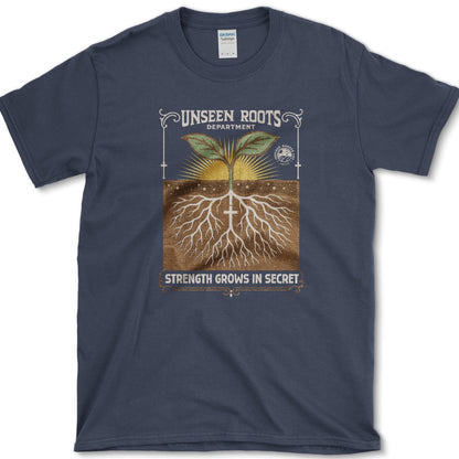 Strength Grows in Secret T-Shirt Essential Tees / S / Navy Physical Item