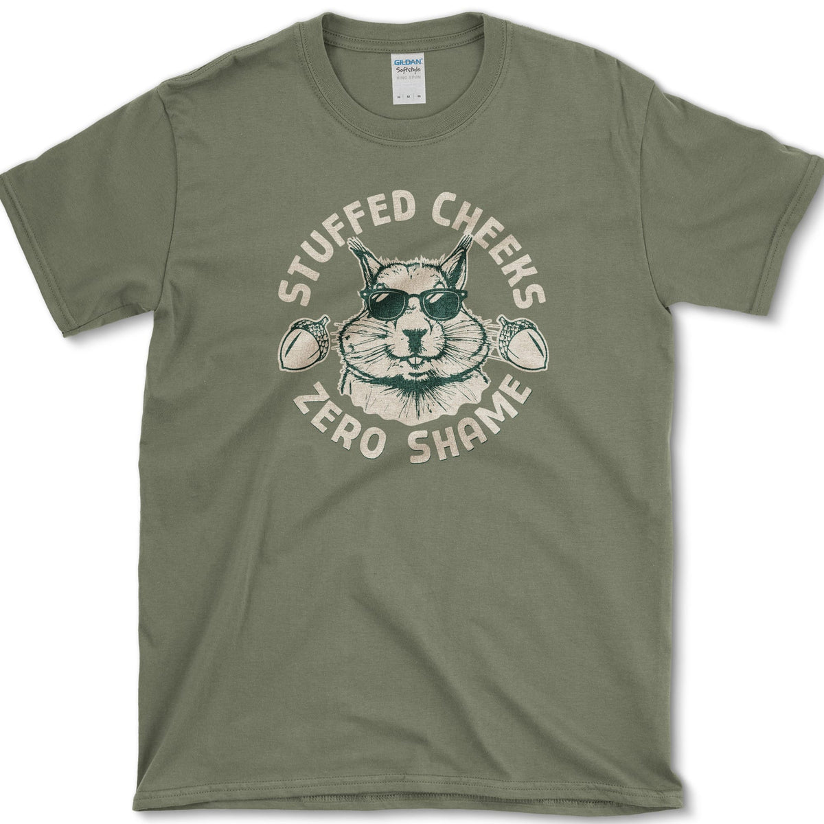 Stuffed Cheeks Zero Shame T-Shirt Military Green / S Essential Tees