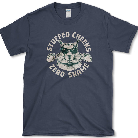 Stuffed Cheeks Zero Shame T-Shirt Navy / S Essential Tees