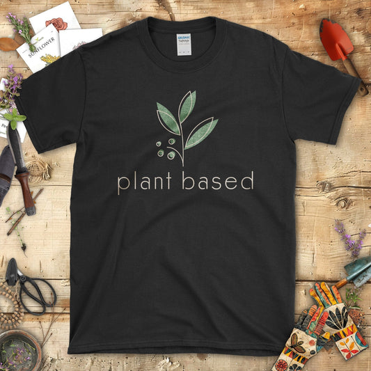 Stylish 'Plant Based' Design Graphic T-Shirt Black / S T-Shirt