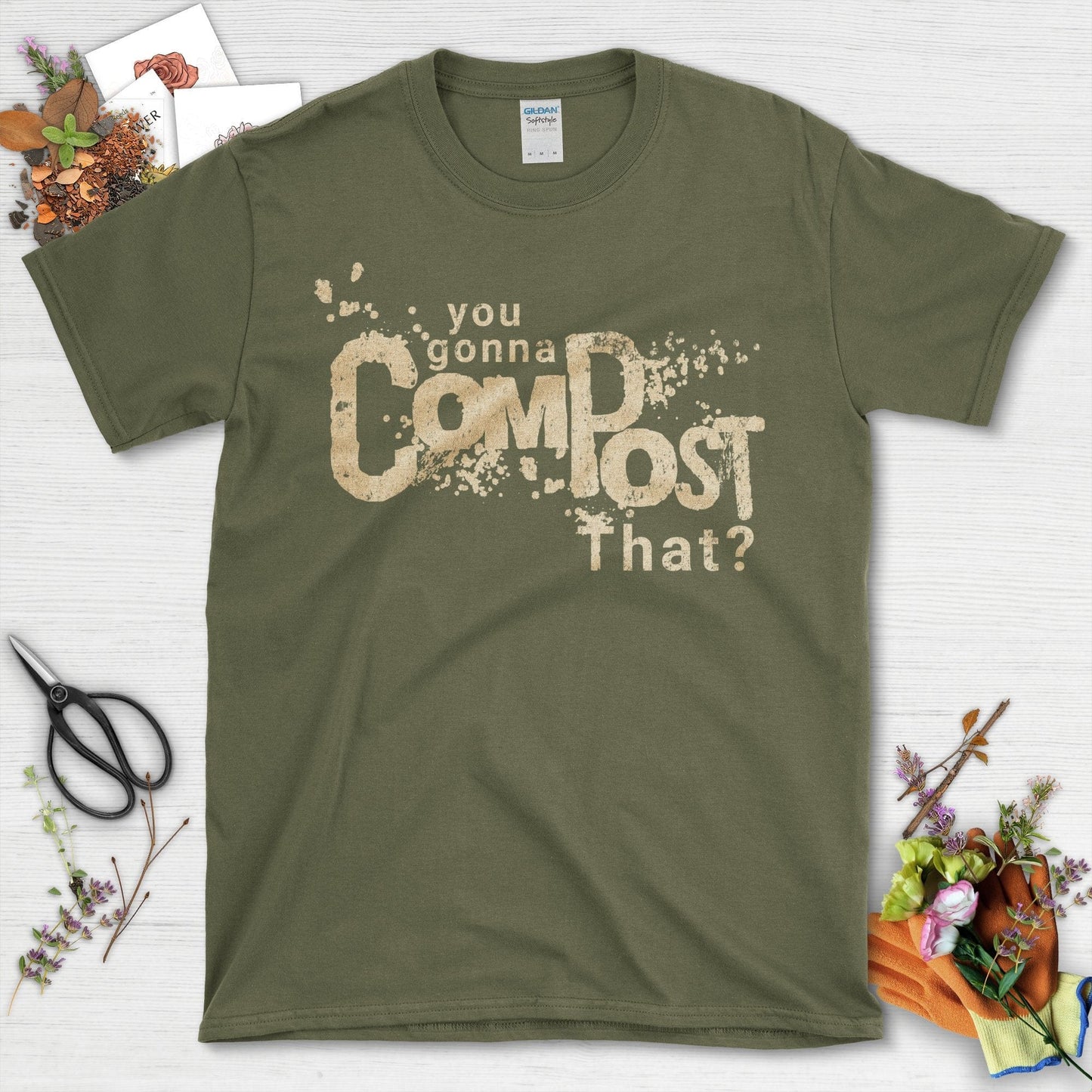 Sustainable Gardening Compost Lover T-Shirt Military Green / S T-Shirt