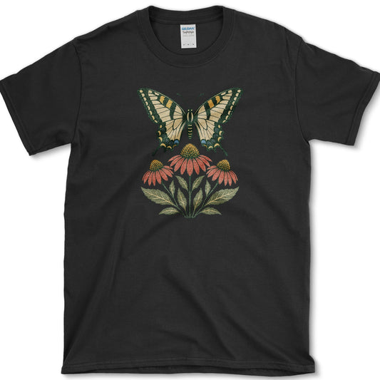 Swallowtail Coneflower T-Shirt S / Black Essential Tees