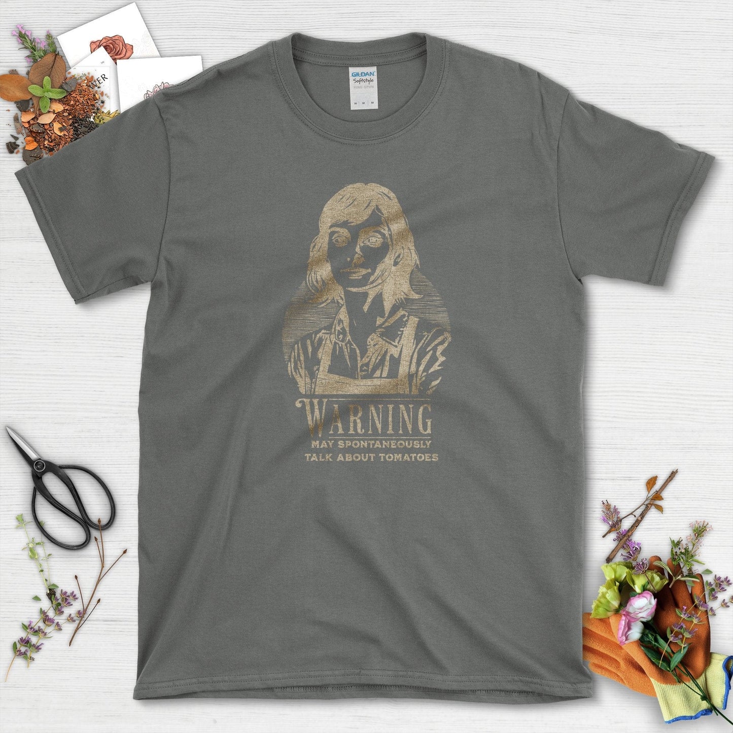 Talk About Tomatoes T-Shirt Charcoal / S Physical Item