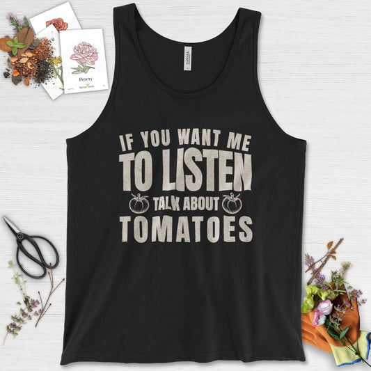 Talk About Tomatoes Tank Top Black / XS Physical Item