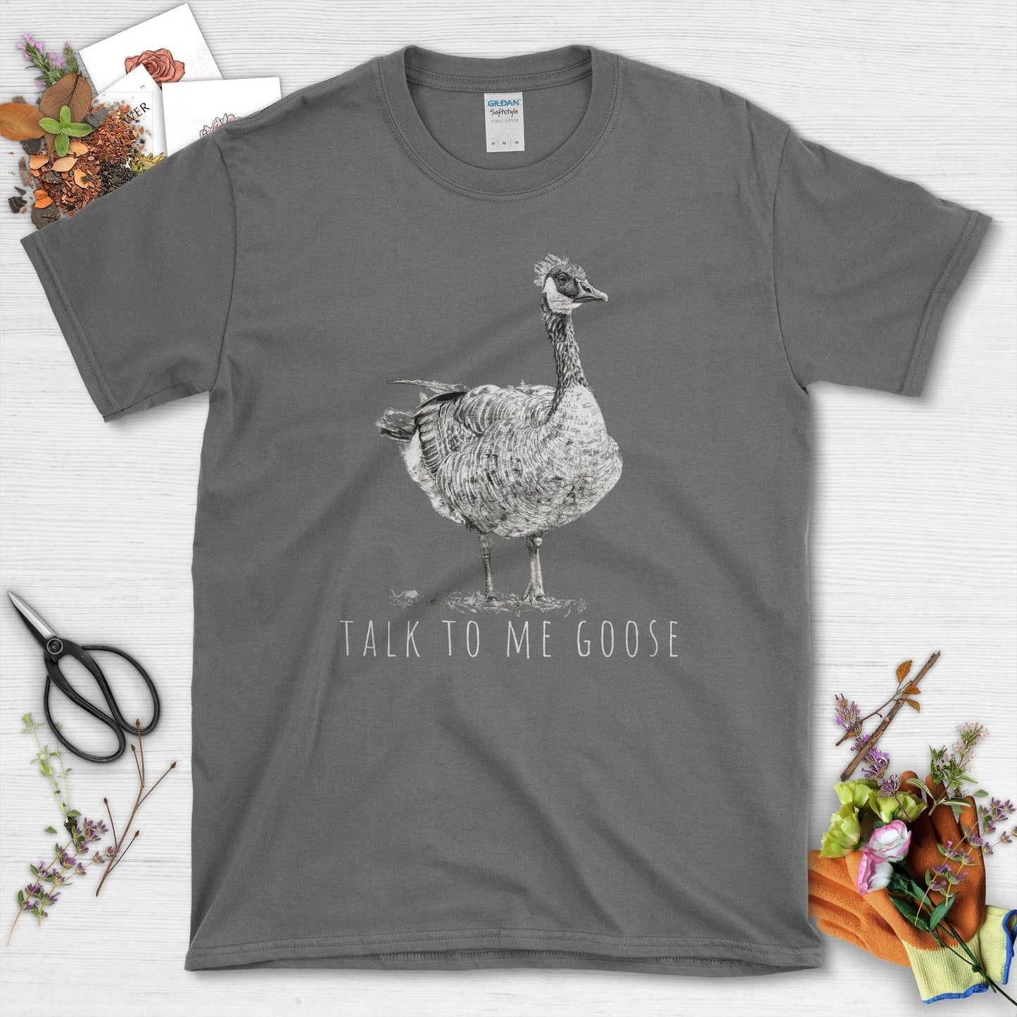 Talk To Me Goose Graphic Goose T-Shirt Charcoal / S T-Shirt