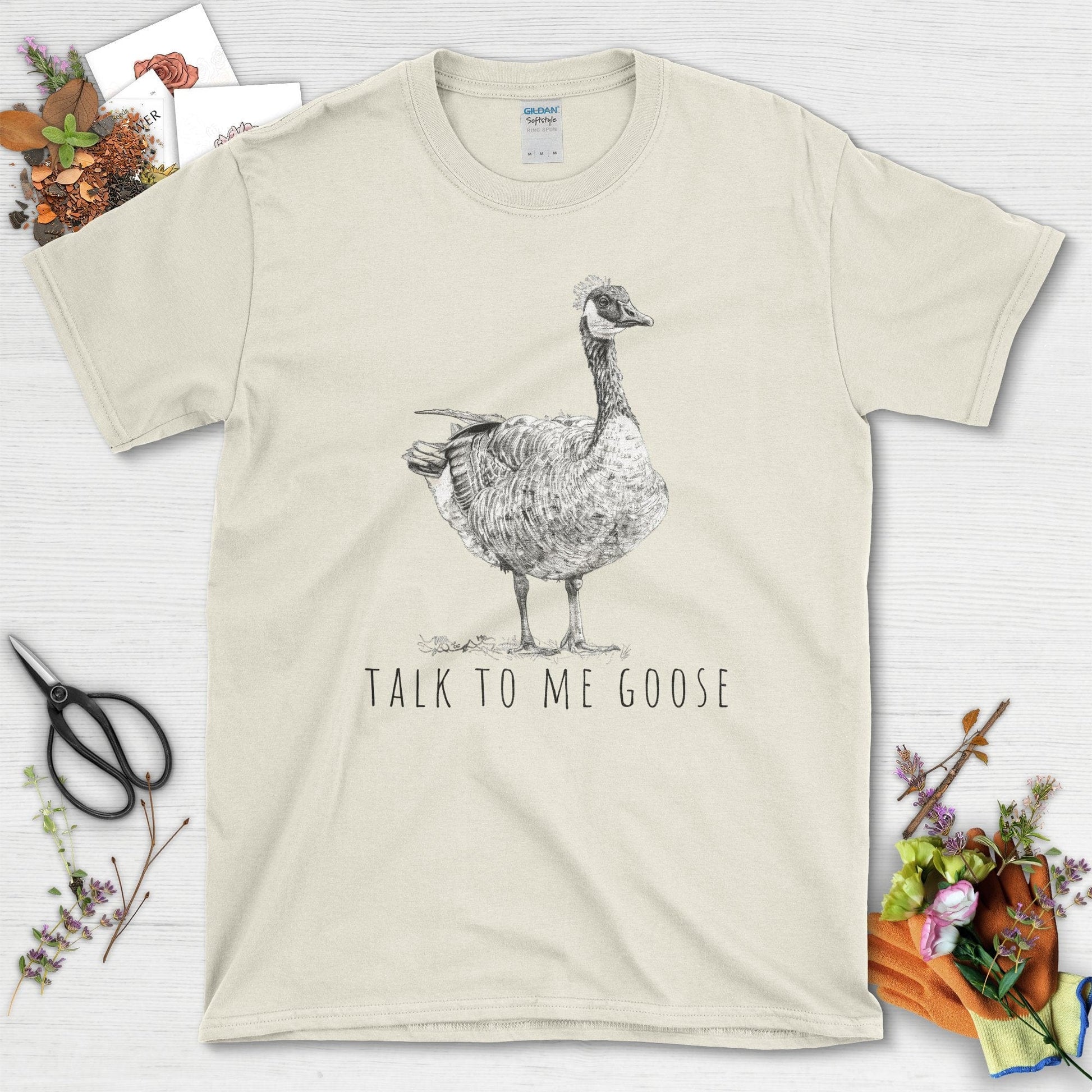 Talk To Me Goose Graphic Goose T-Shirt Natural / S T-Shirt