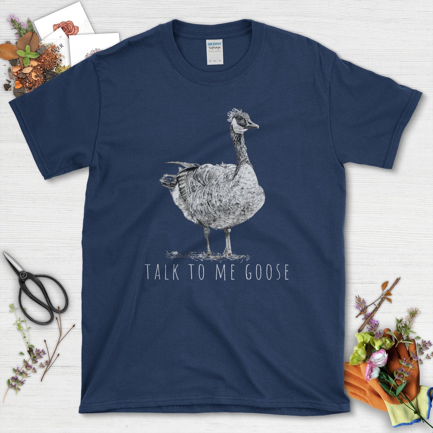 Talk To Me Goose Graphic Goose T-Shirt Navy / S T-Shirt