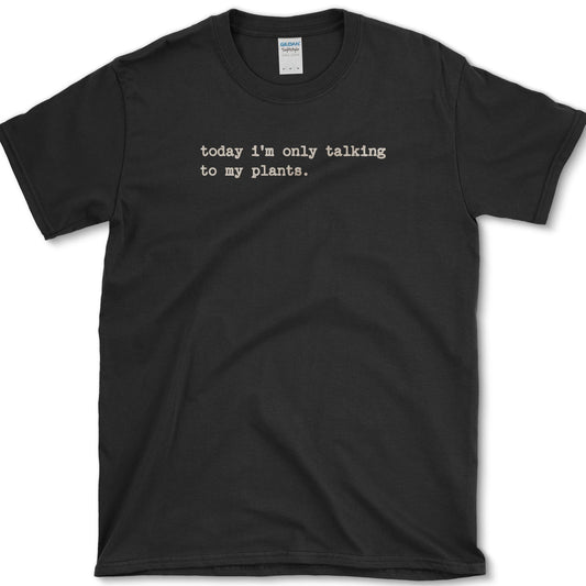Talking To Plants T-Shirt design featuring houseplant artwork on a t-shirt