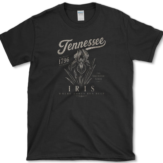 Tennessee Iris T-Shirt S / Black Essential Tees