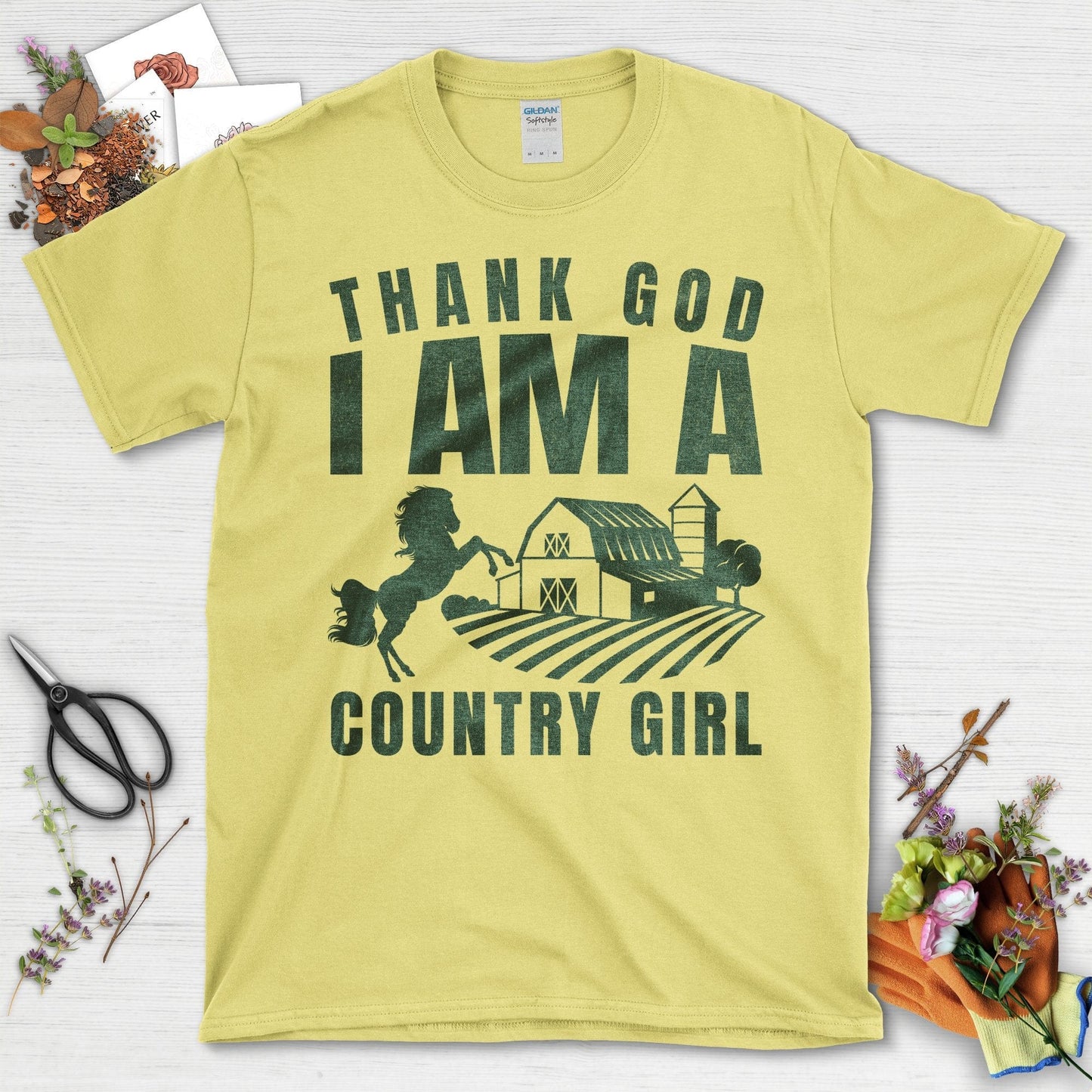 Thank God I Am A Country Girl T-Shirt Cornsilk / S T-Shirt