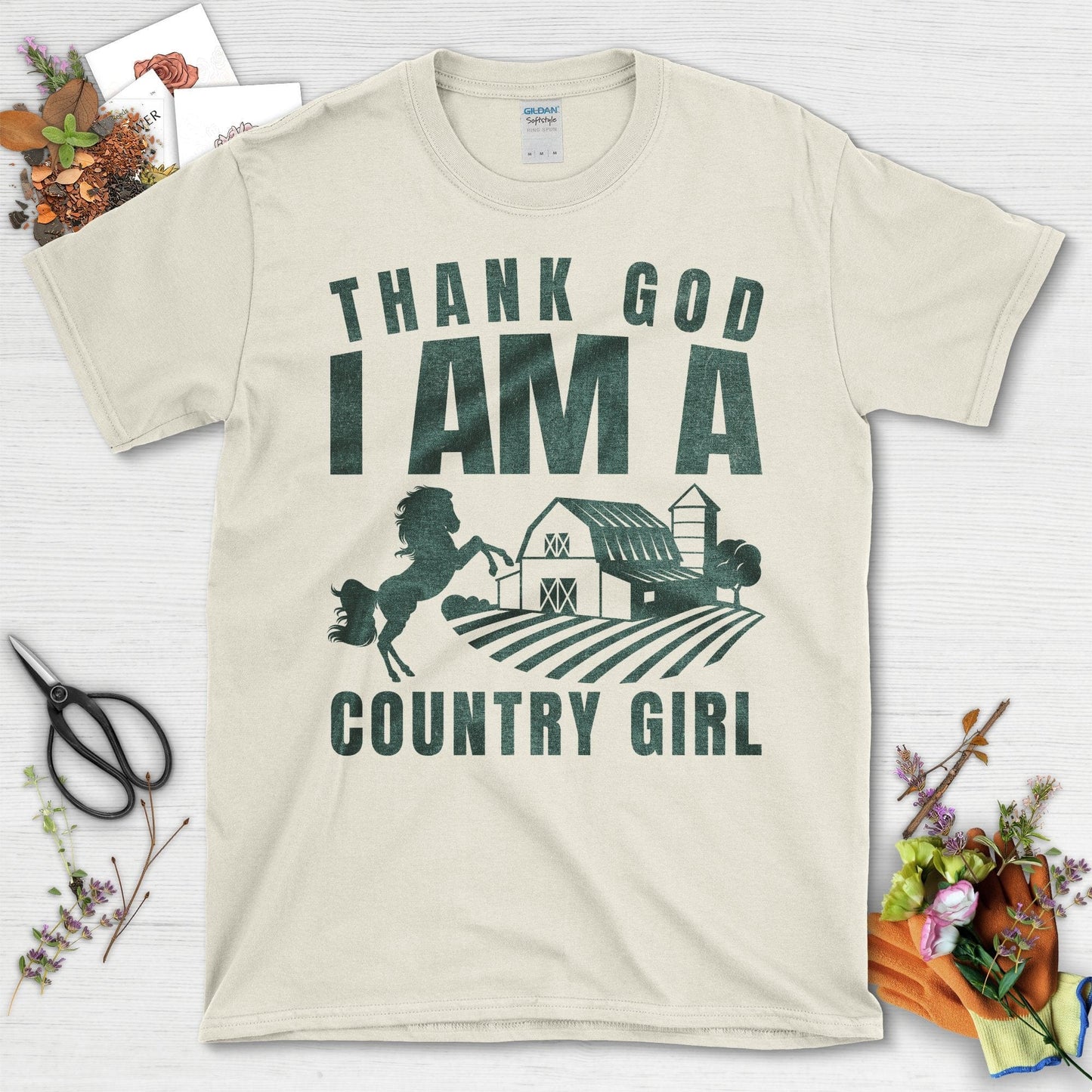 Thank God I Am A Country Girl T-Shirt Natural / S T-Shirt