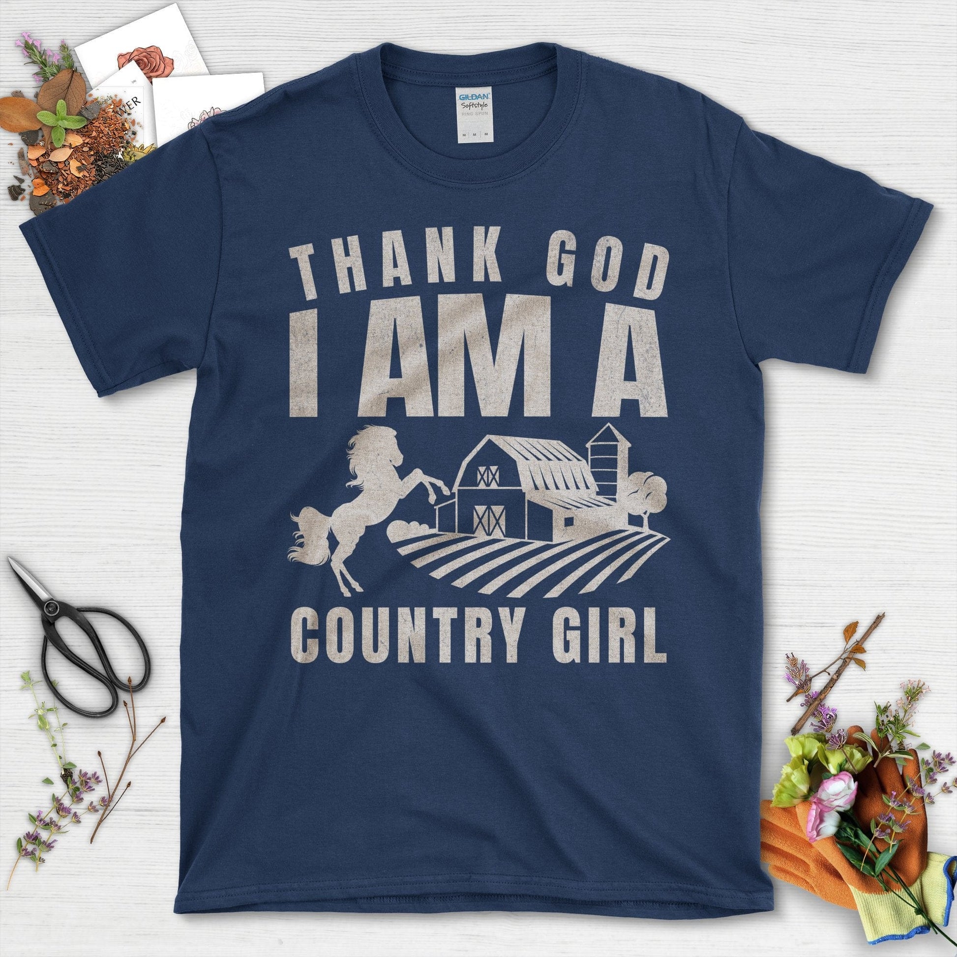 Thank God I Am A Country Girl T-Shirt Navy / S T-Shirt