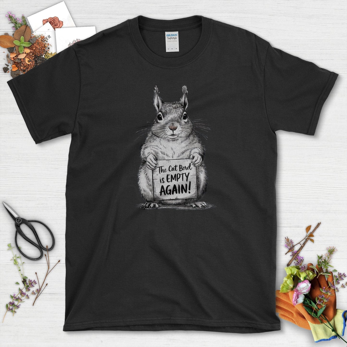 The Cat Bowl is Empty T-Shirt Black / S T-Shirt