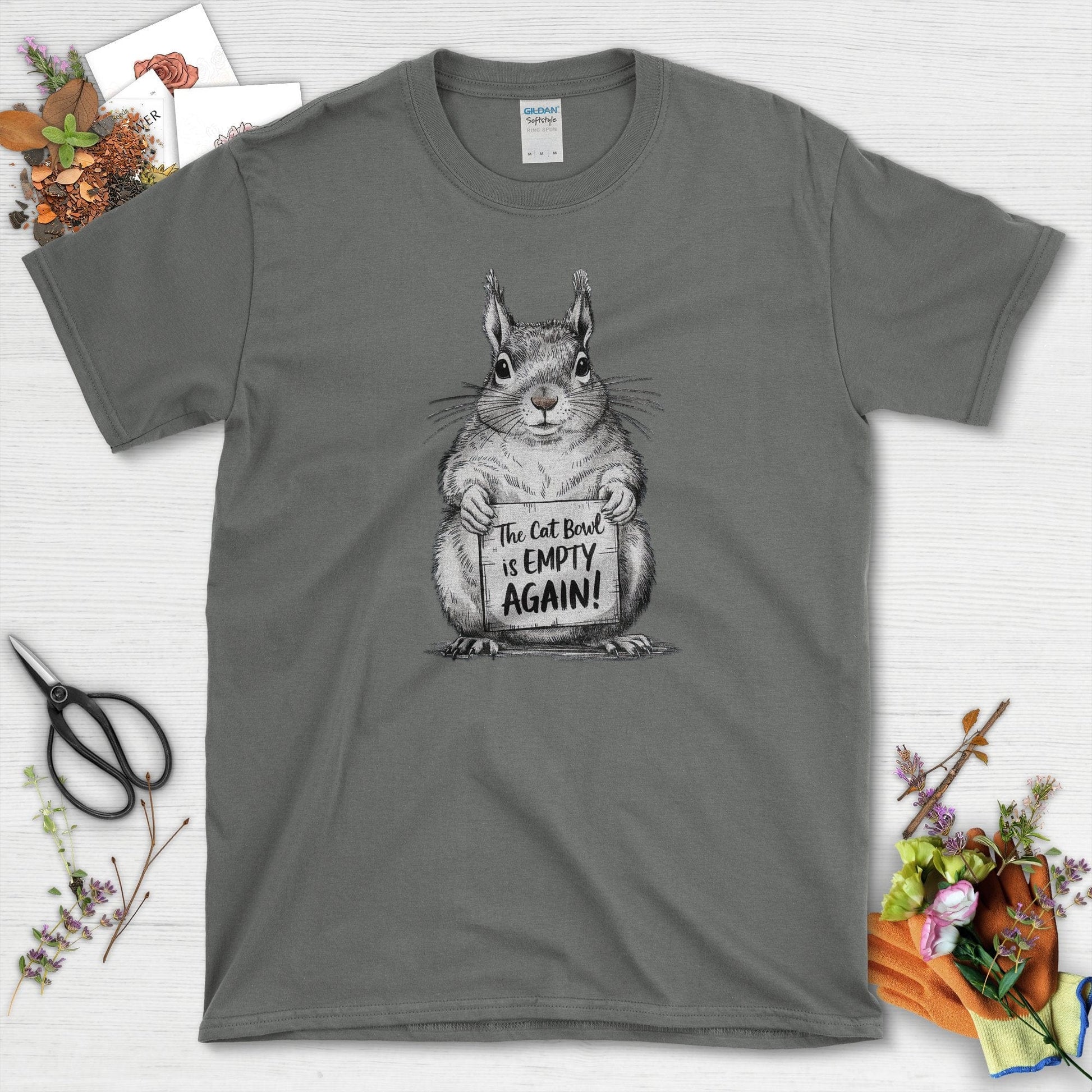 The Cat Bowl is Empty T-Shirt Charcoal / S T-Shirt
