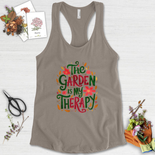 The Garden Is My Therapy Graphic Racerback Racerback / XS / Warm Grey Physical Item