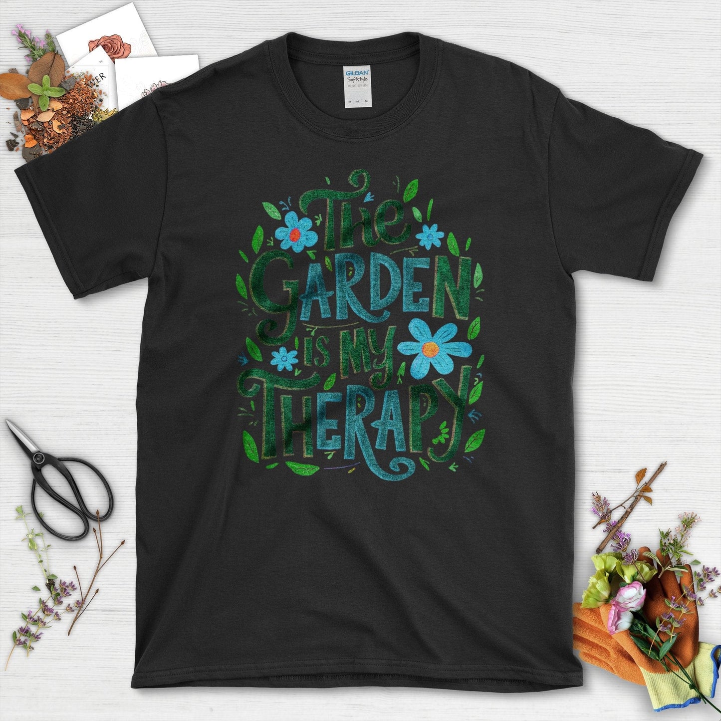 The Garden Is My Therapy Graphic T-Shirt Black / S T-Shirt