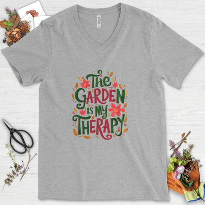The Garden Is My Therapy Graphic V-Neck Athletic Heather / S Physical Item