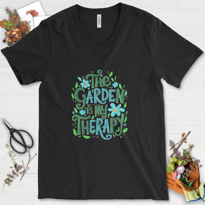 The Garden Is My Therapy Graphic V-Neck Black / S Physical Item