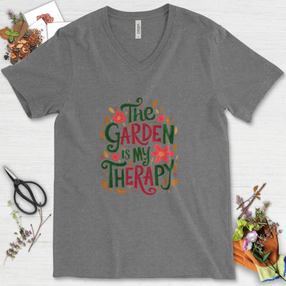 The Garden Is My Therapy Graphic V-Neck Deep Heather / S Physical Item